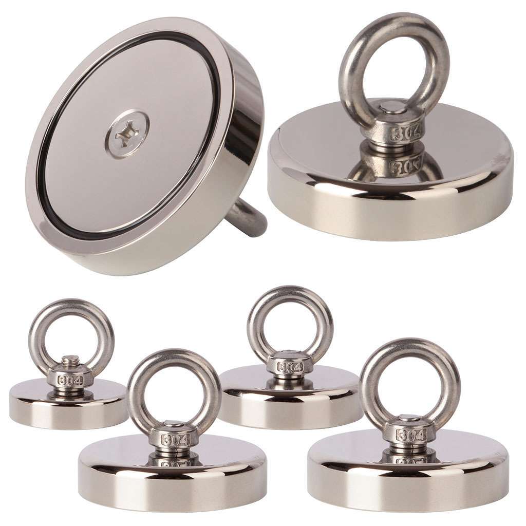 Neodymium Fishing Magnets Pulling Force Super Strong Round Rare Earth 400-1000LB