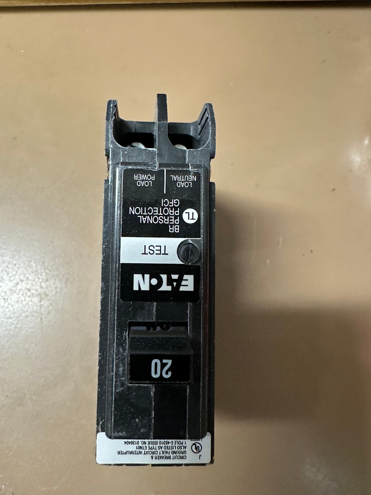 Eaton BRP120GF 20 Amp Single Pole 120V Plug-On Neutral GFCI Ground Fault Circuit