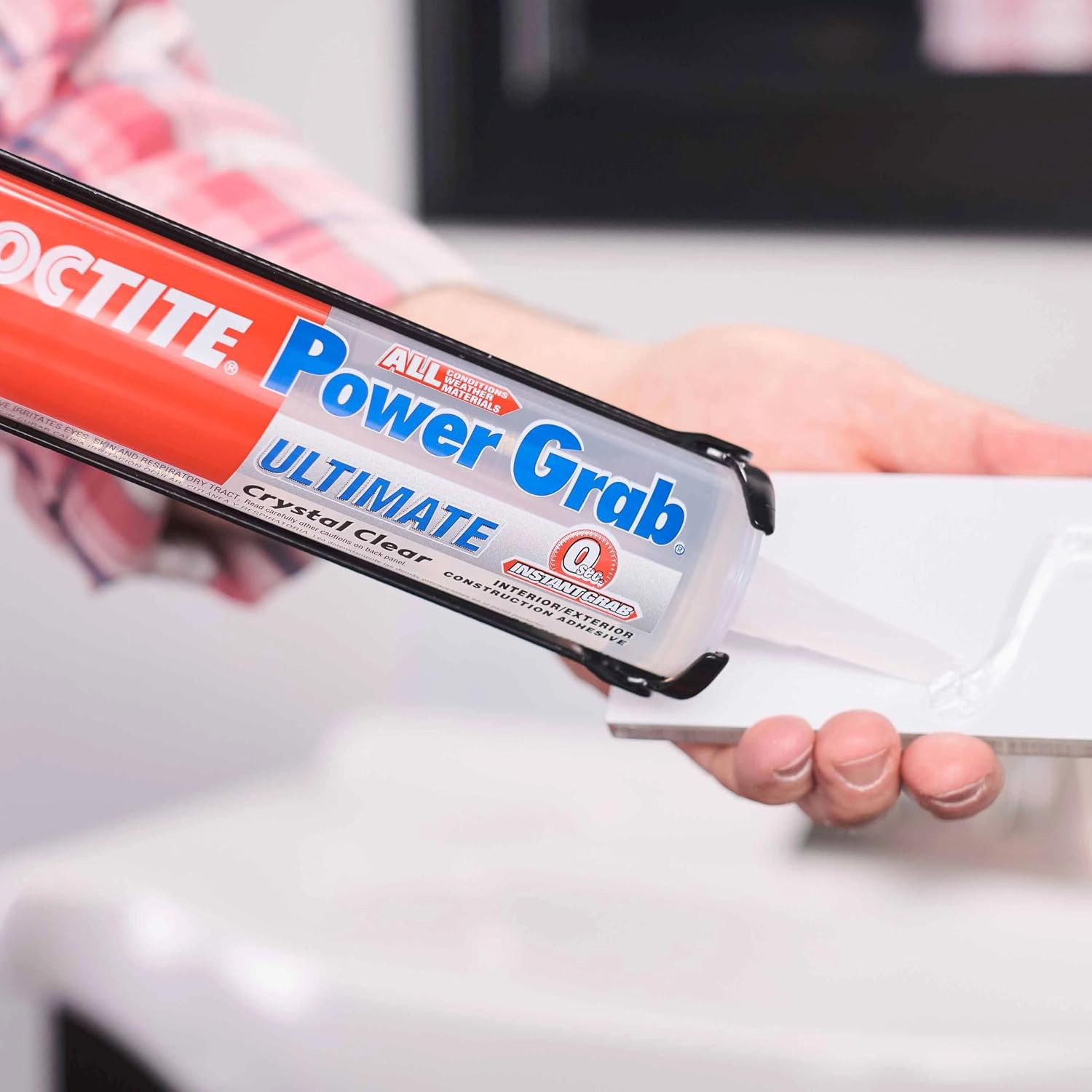 Power Grab Ultimate Crystal Clear Construction Adhesive, 9 fl oz Cartridge, 1 Pa