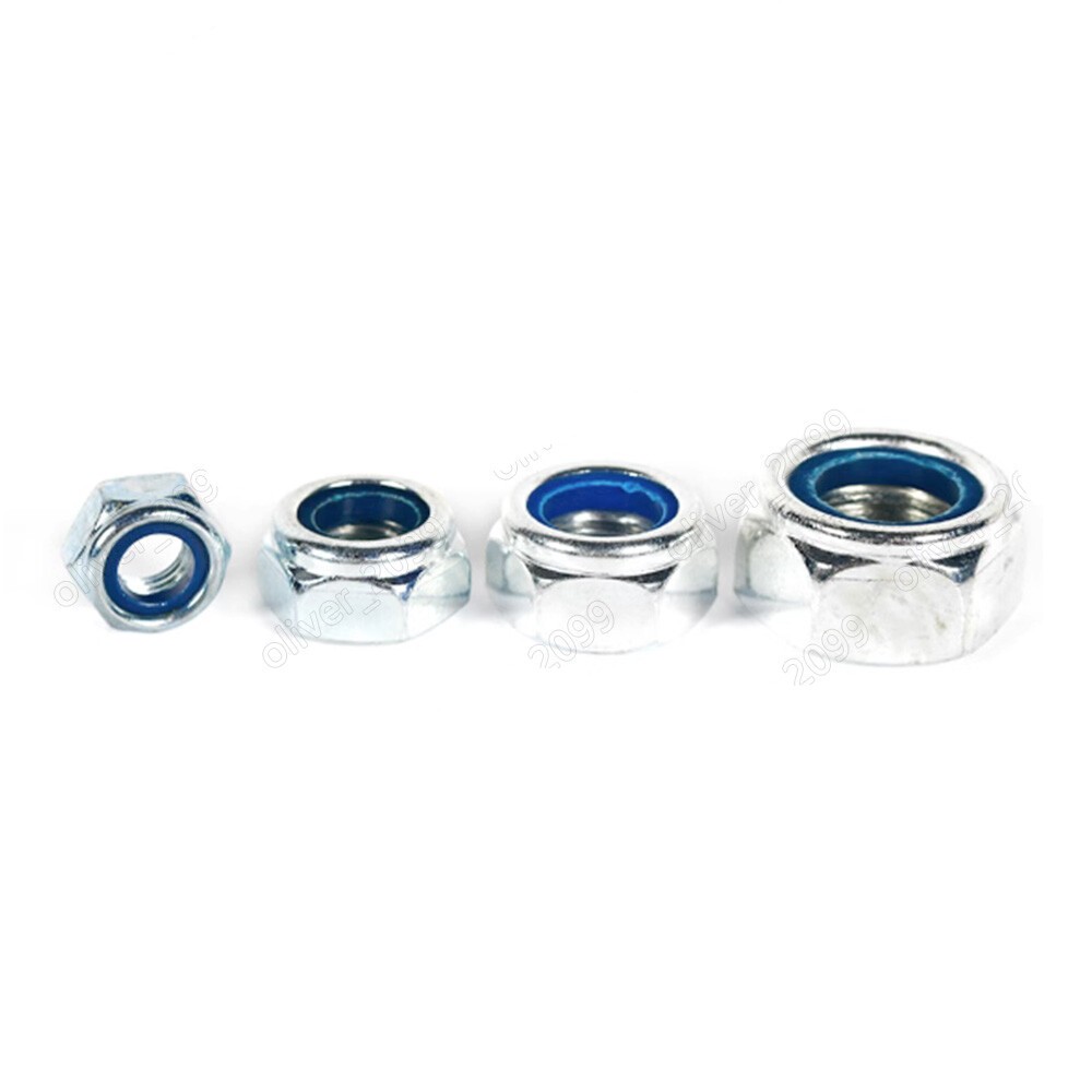 Galvanized Steel DIN985 Nylon Insert Lock Nuts Hex Nylock Nuts M3M4 M5 M6 M8-M24