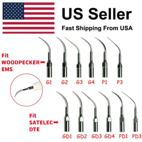5pcs Dental Ultrasonic Piezo Scaler Tips For EMS Woodpecker & DTE SATELEC CE FDA