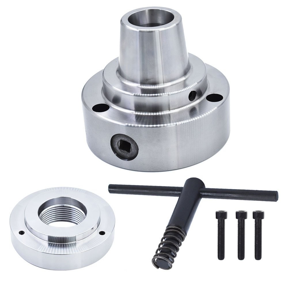5C Collet Lathe Chuck Closer 5″ 2-1/4″ × 8 Threaded Hole Connection Plate Chuck