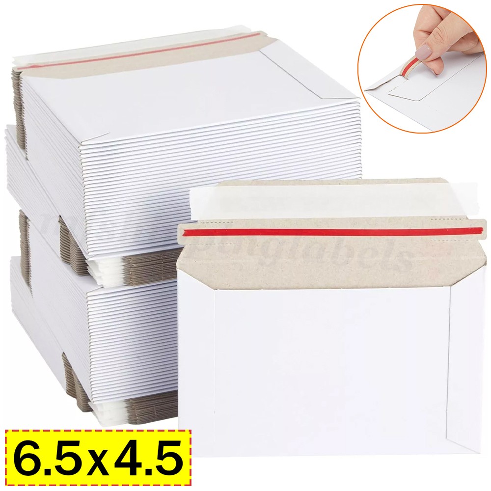 6.5 x 4.5 RIGID FLATS CARDBOARD ENVELOPE MAILERS DOCUMENT PHOTO SHIPPING WHITE