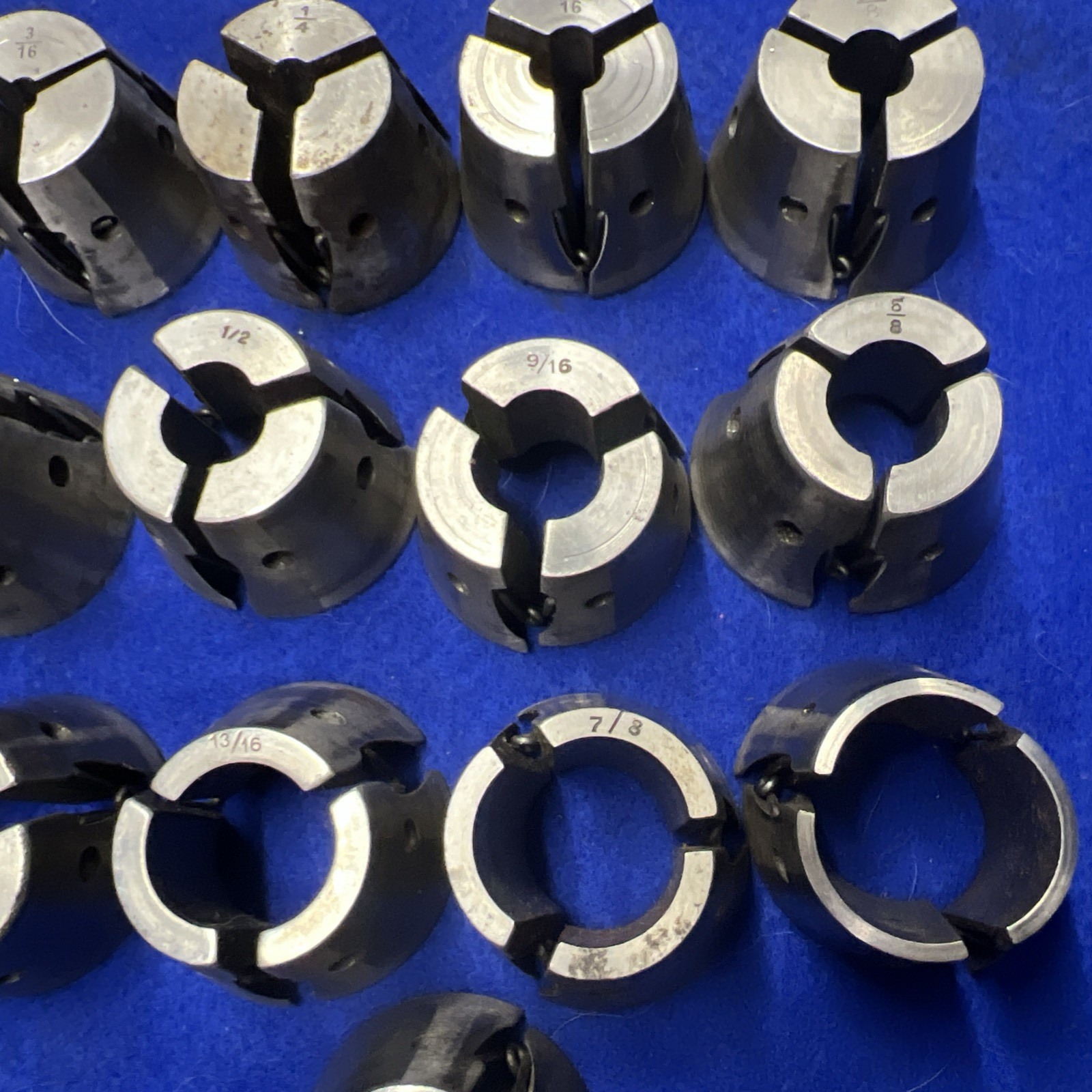 Levermatic 1 1/2″ x 8 Collet Closer and Collets 17 Collets 1/8 to 1″ Logan