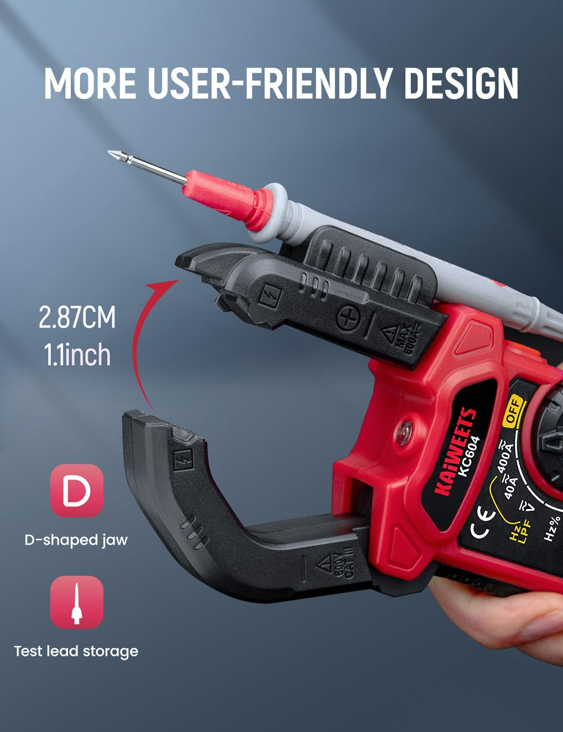 KAIWEETS Digital Clamp Meter Multimeter AC DC Current Voltage NCV