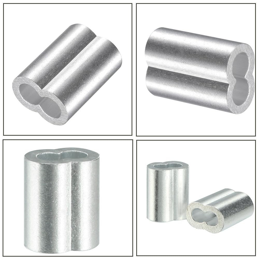Zangboer 200Pcs 1/16″ Aluminum Crimping Loop Sleeve Cable Ferrules