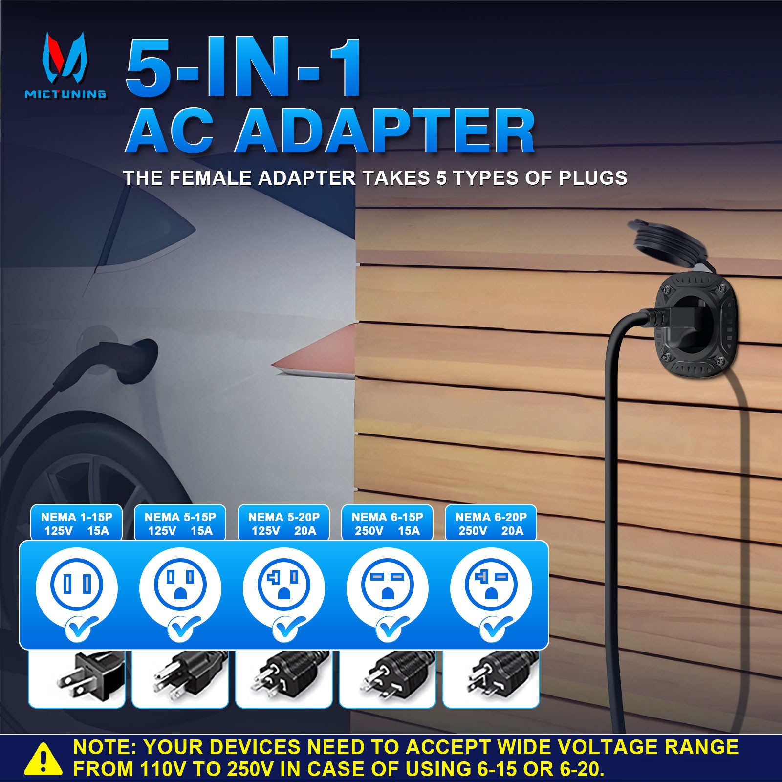 5-in-1 AC Port Plug RV Shore Power Inlet Plug Electrical Receptacle RV Trailer