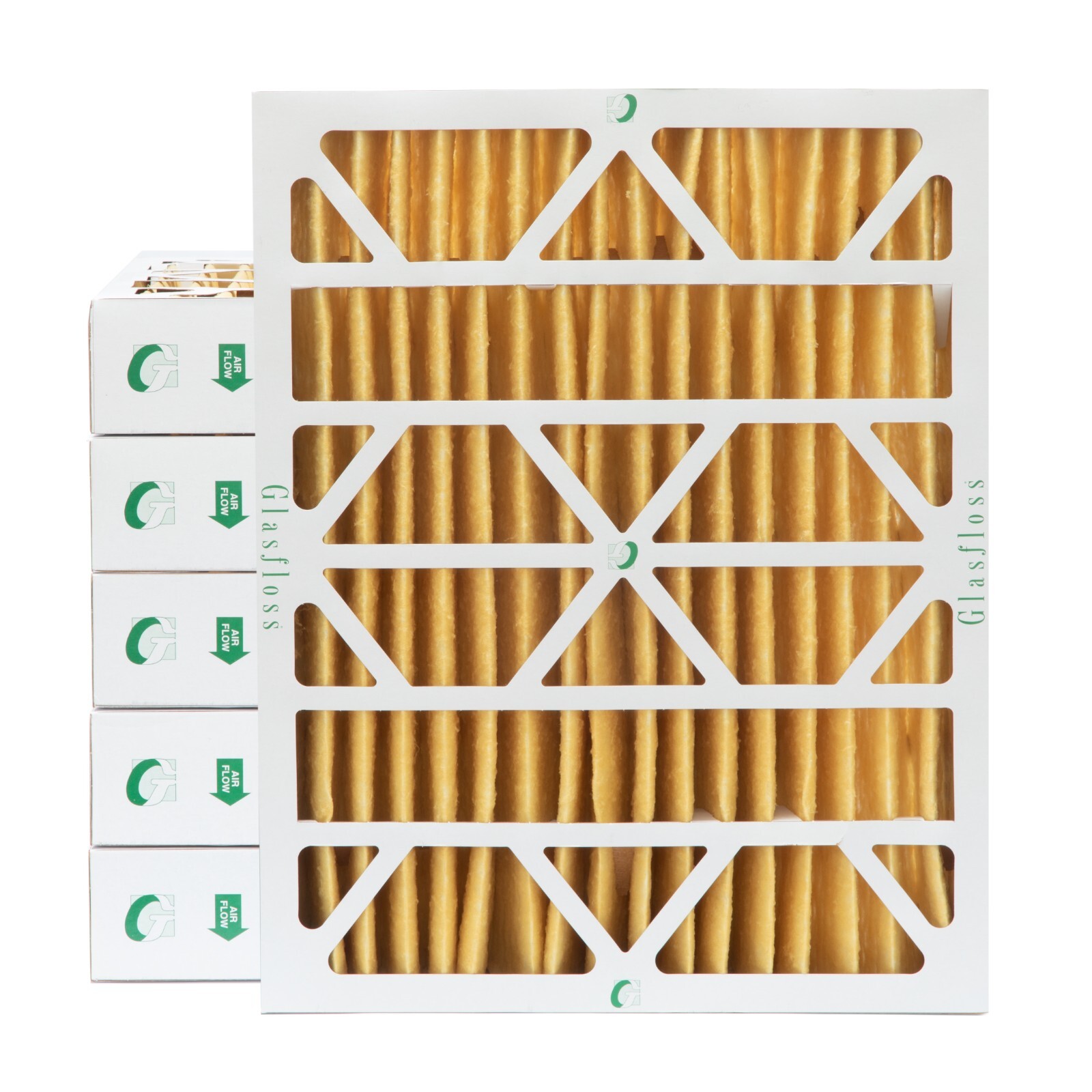 20x25x4 MERV 11 Pleated Air Filters by Glasfloss. 6 Pack (Actual Depth: 3-3/4″)