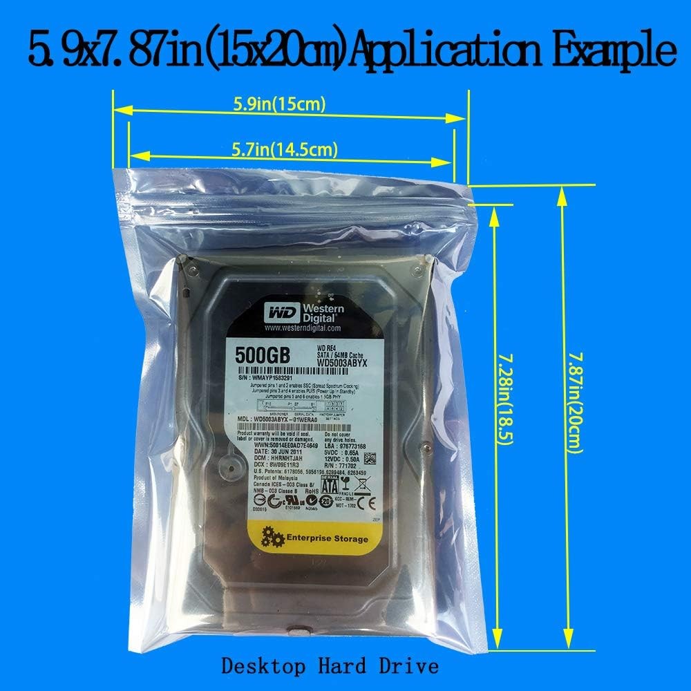 Anti Static Bags,Esd Bags,30Pcs Mixed Sizes Antistatic Resealable Bag for 3.5 Ha
