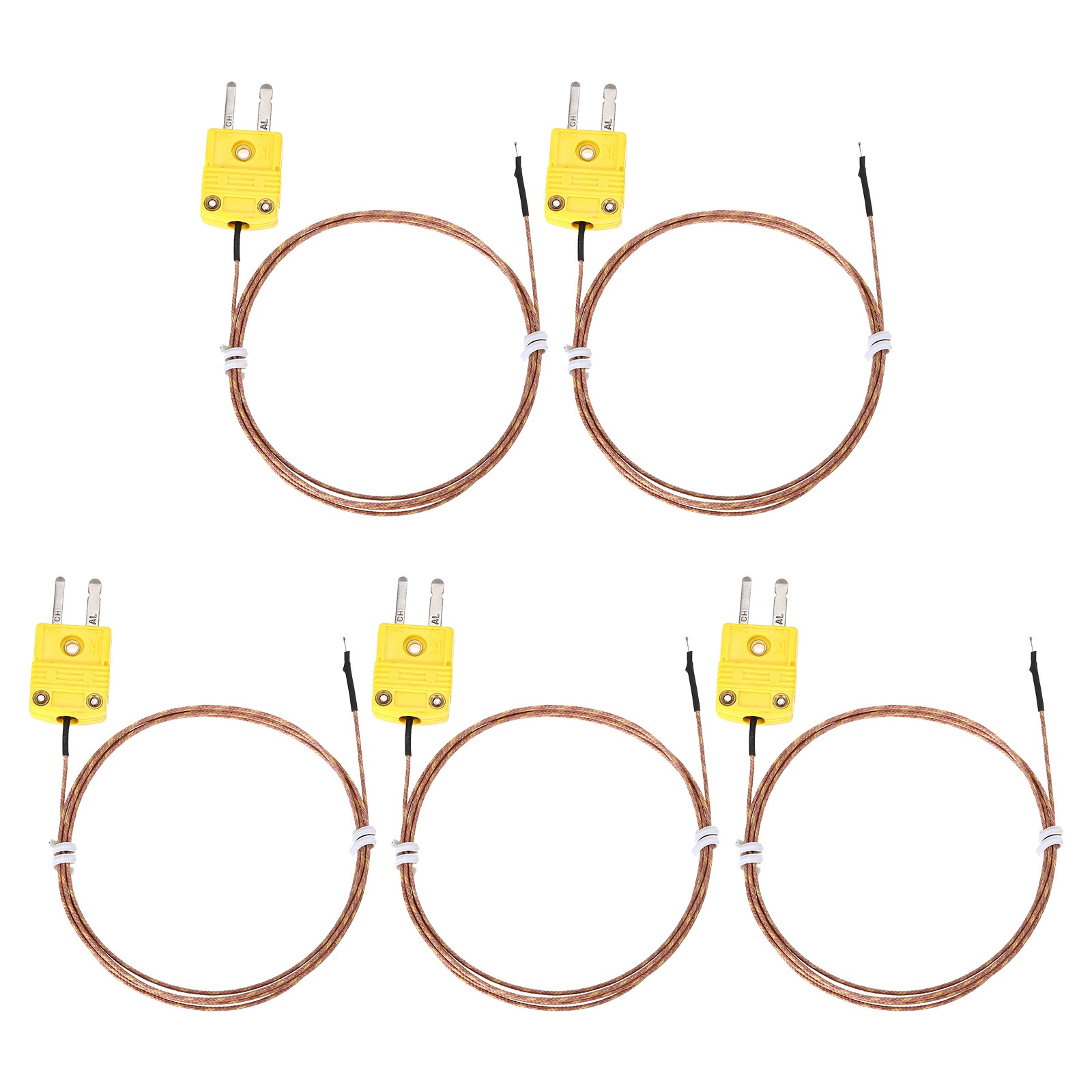 5pcs Type K Thermocouple, for -50C~482C (-58F~899.6F) 0.255mm 1m