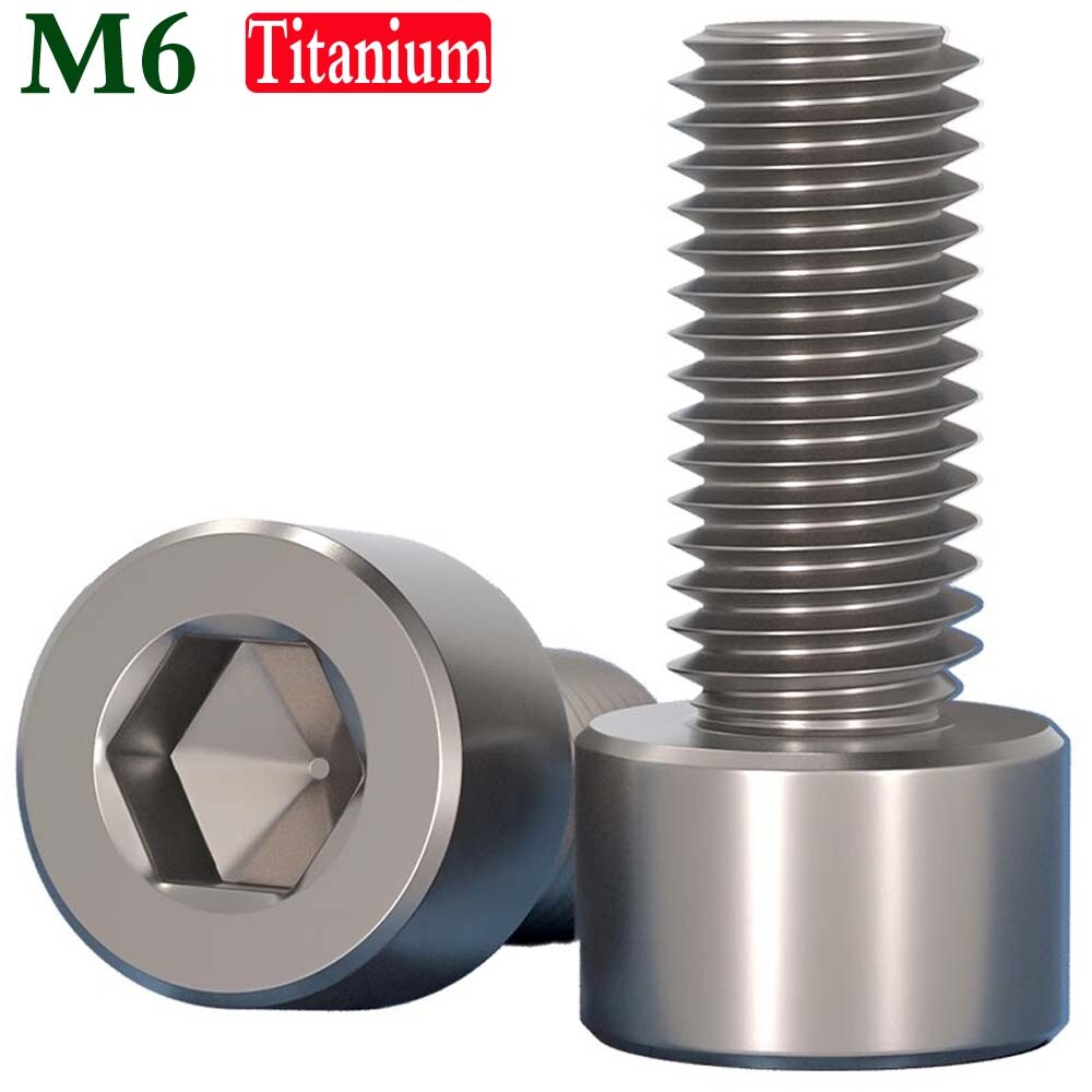 M6 -1.0 10mm-60mm Titanium GR2 Hex Socket Head Cap Screws Allen Hex Bolts DIN912