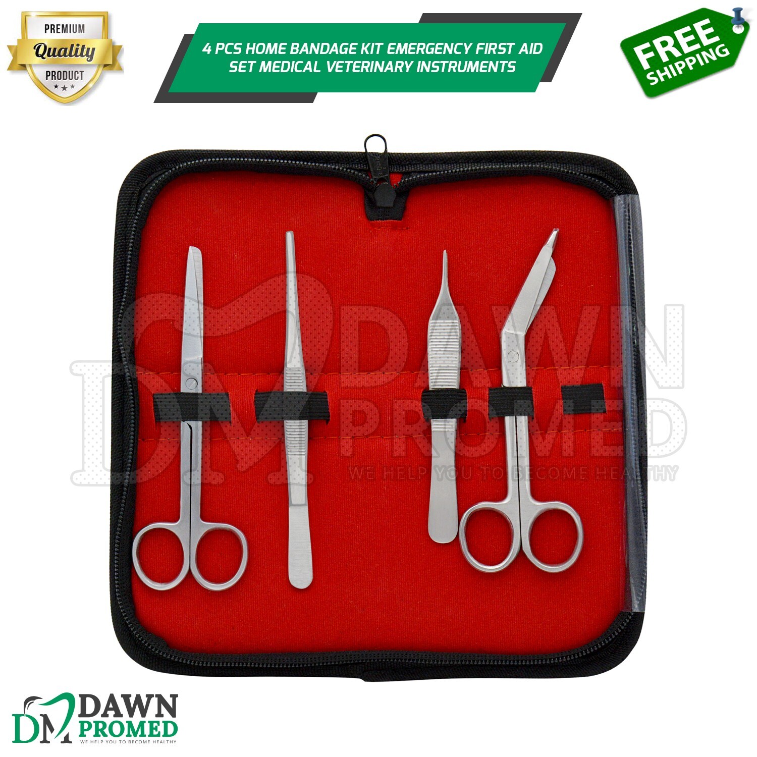 4 Pcs Home Bandage Kit Emergency First Aid Set Medical Veterinary Inst German Gr