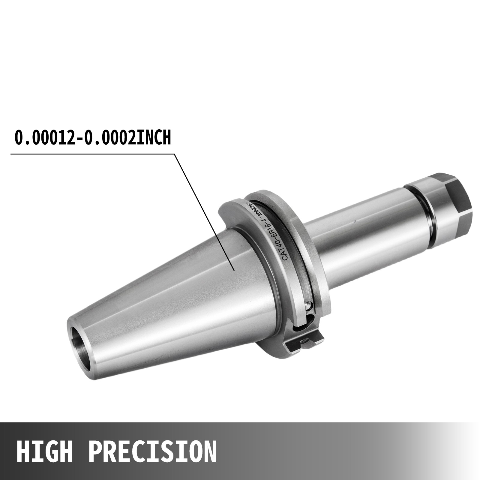 VEVOR 4pcs CAT40 ER16 4″ Collet Chuck G2.5 100mm Tool Holder Balanced 20000RPM