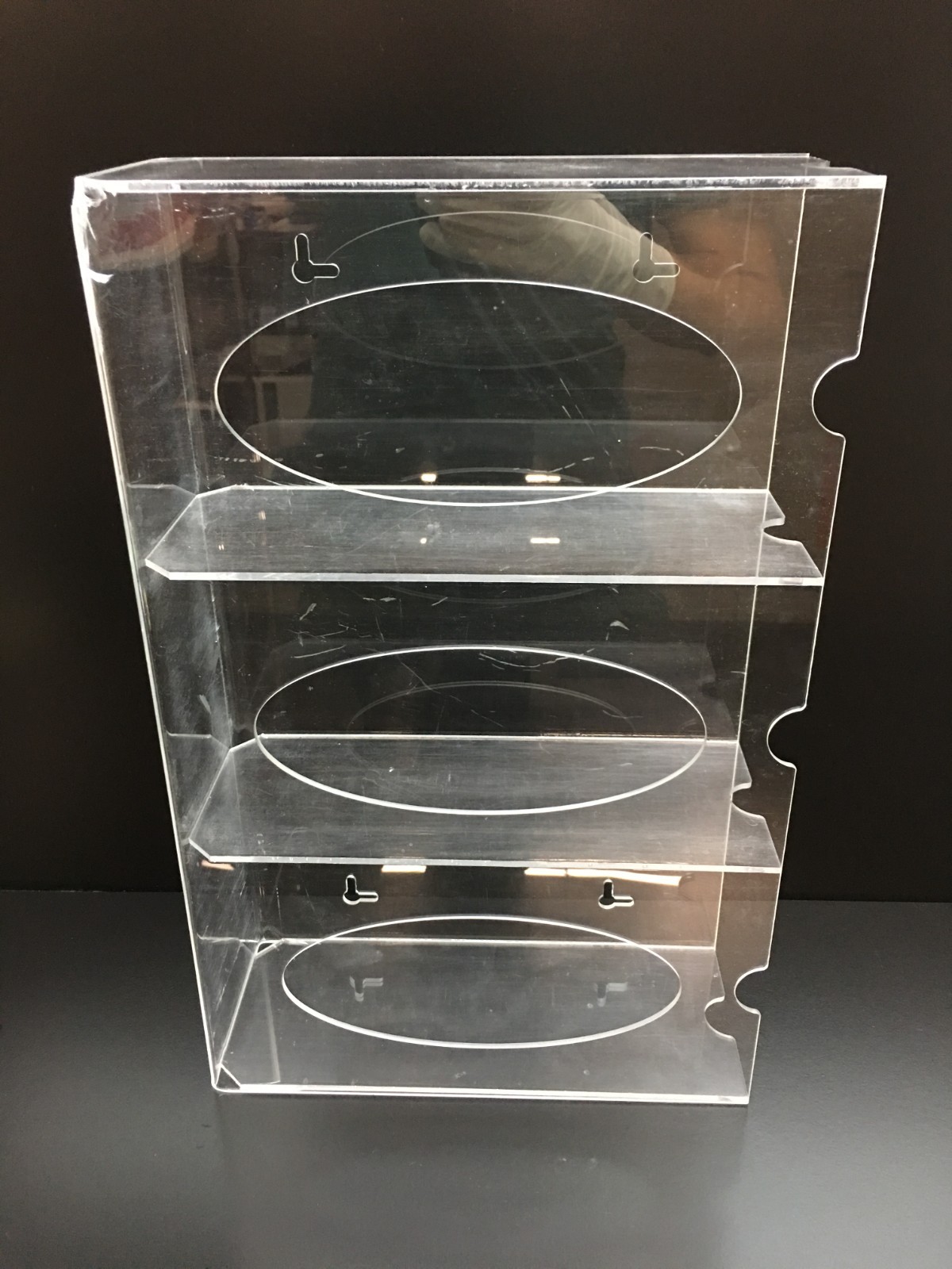 Glove BoxDispenser Triple Side Loading Clear Acrylic