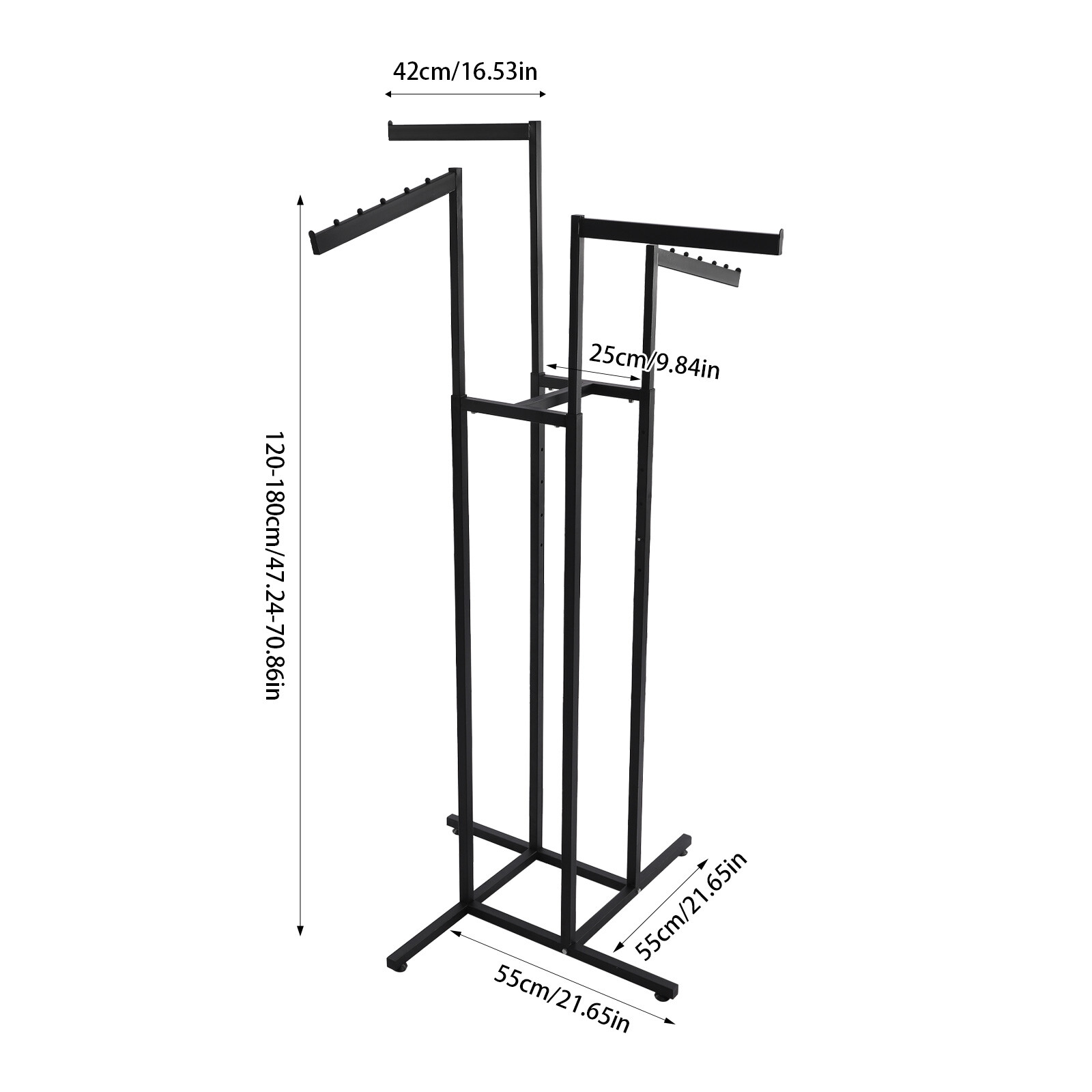 4-Way Adjustable Clothing Rack Clothing Display Rack Clothing Store Clothes Rack