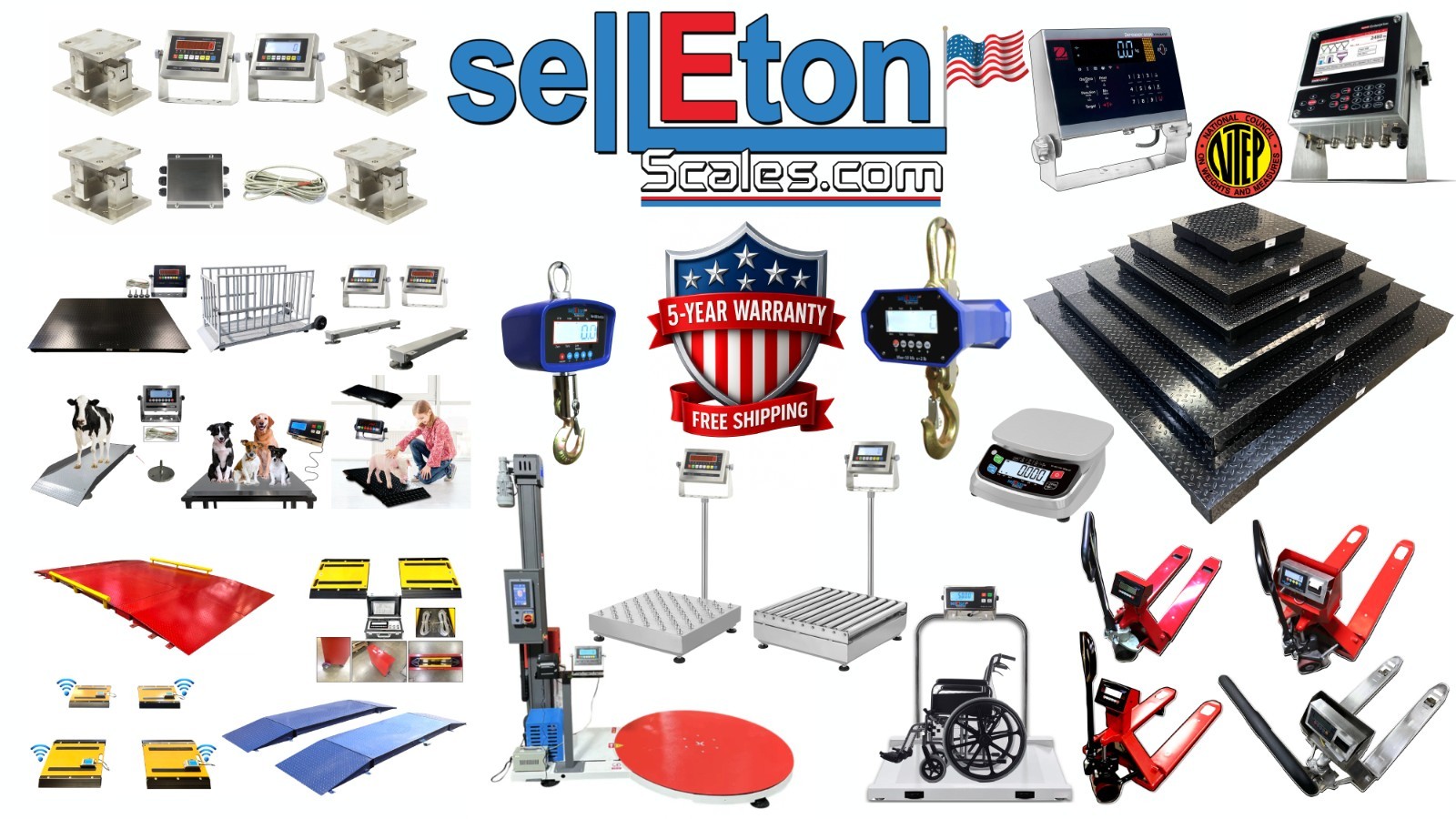 SellEton NTEP 4-20 MA Analog out put System with 40″ x 40″ floor scale 5000 lb