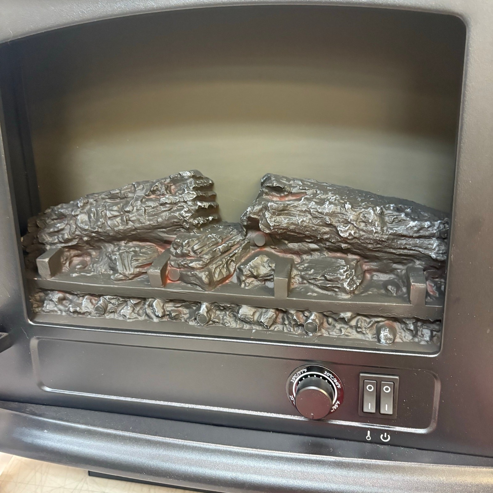 ROVSUN 20″ 1400W 120V Electric Fireplace Stove; Temp Adjustable Heater