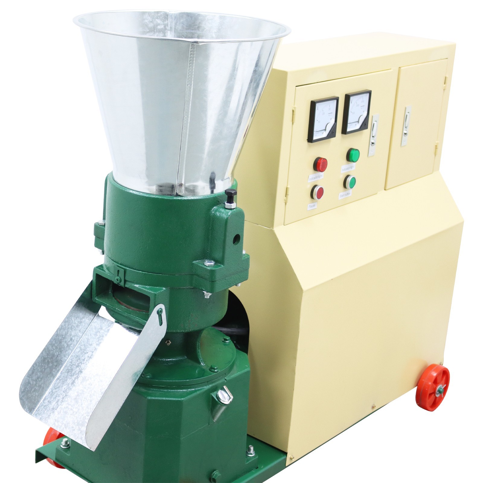 6mm Fram Feed Pellet Mill Machine 2 Rollers Fodder Pelletizer 200-250KG/h 220V