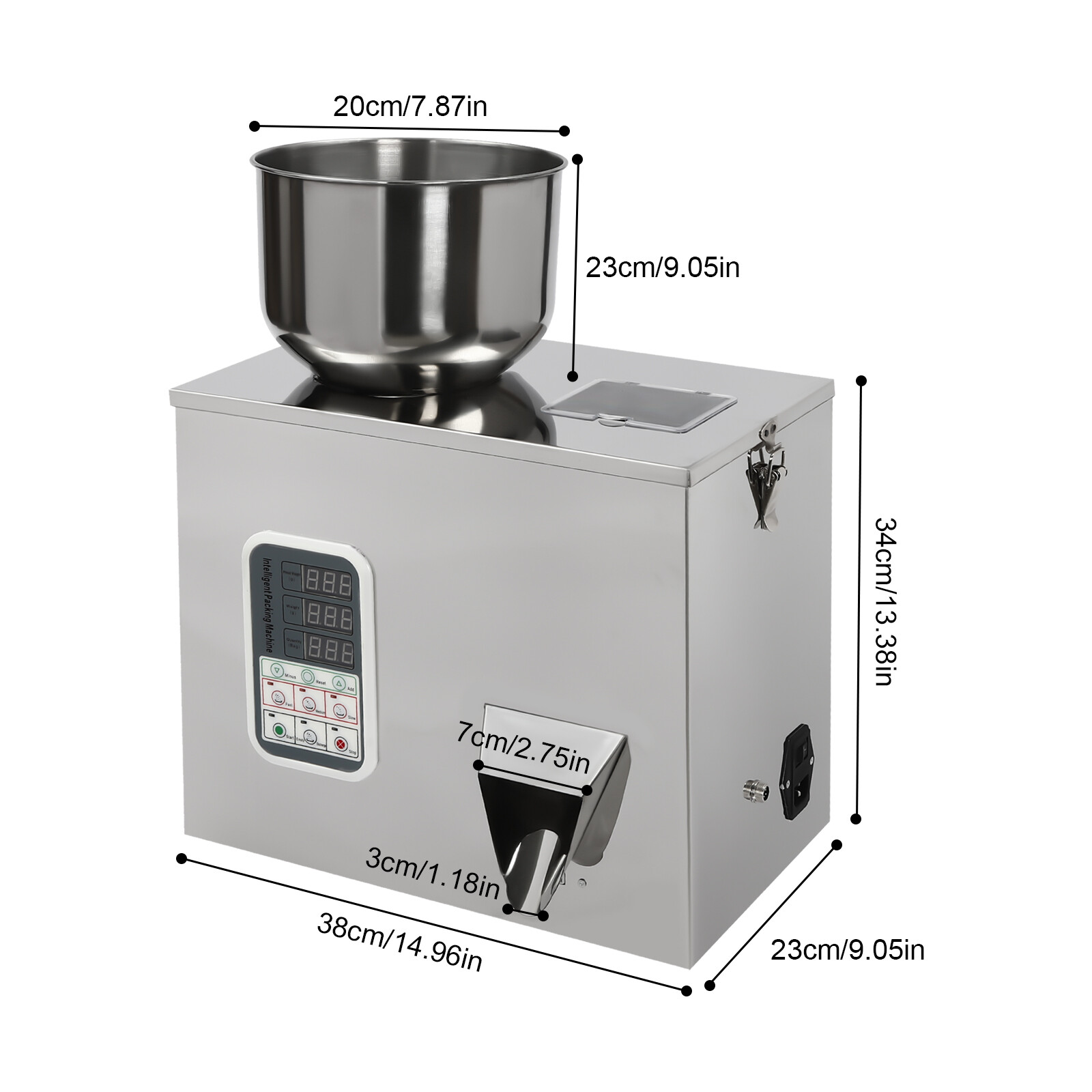 180W Automatic Granule Grain Weighting Filling Packing Machine w/ Visible Window