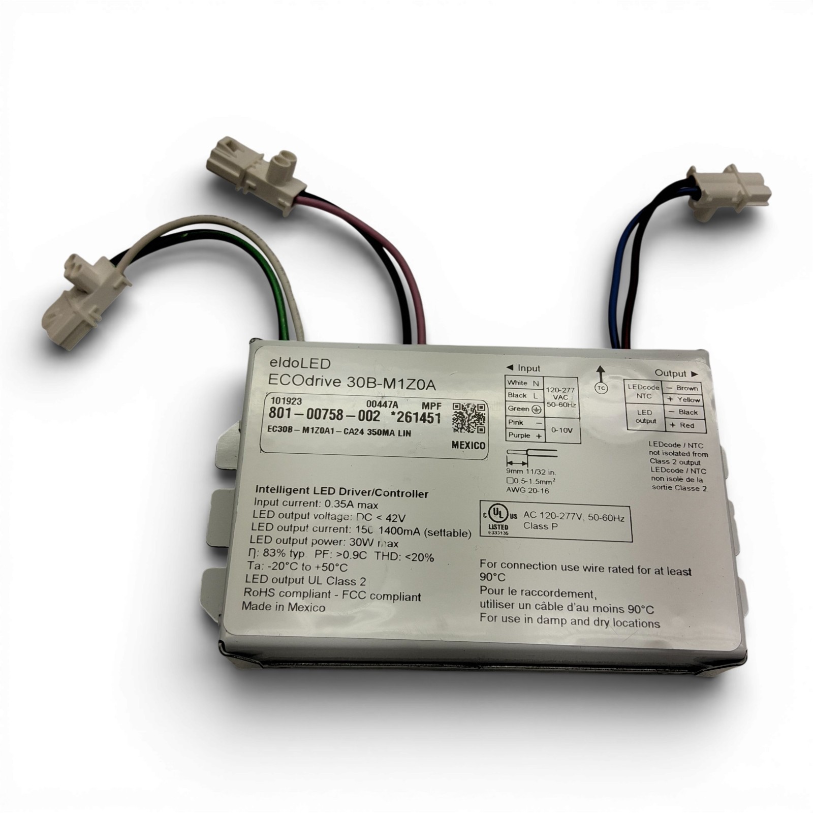 eldoLED ECOdrive 30B-M1Z0A 30W Constant-Current LED Driver 0-10V Dimmable