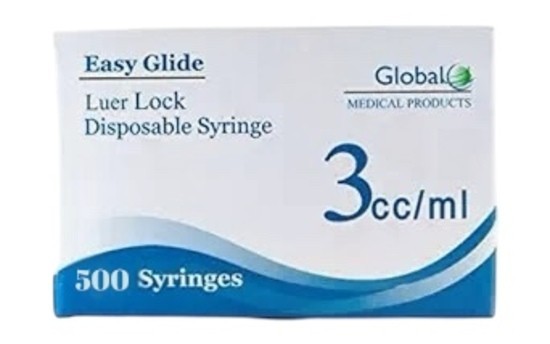 3Cc Luer Lock Syringe (No Needle), Box of 500