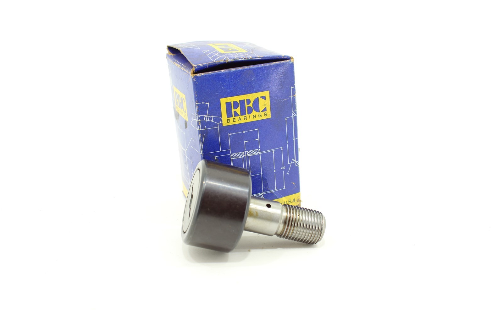RBC S48L Cam Follower | 1-1/2 in Roller | 5/8 in Stud | Sealed | CF 1-1/2-S