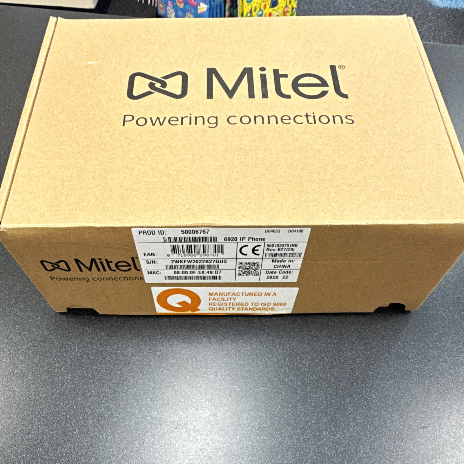 Mitel 6920 IP Phone 4-Line VoIP Desk Phone, Ethernet (RJ-45) MPN 50006767