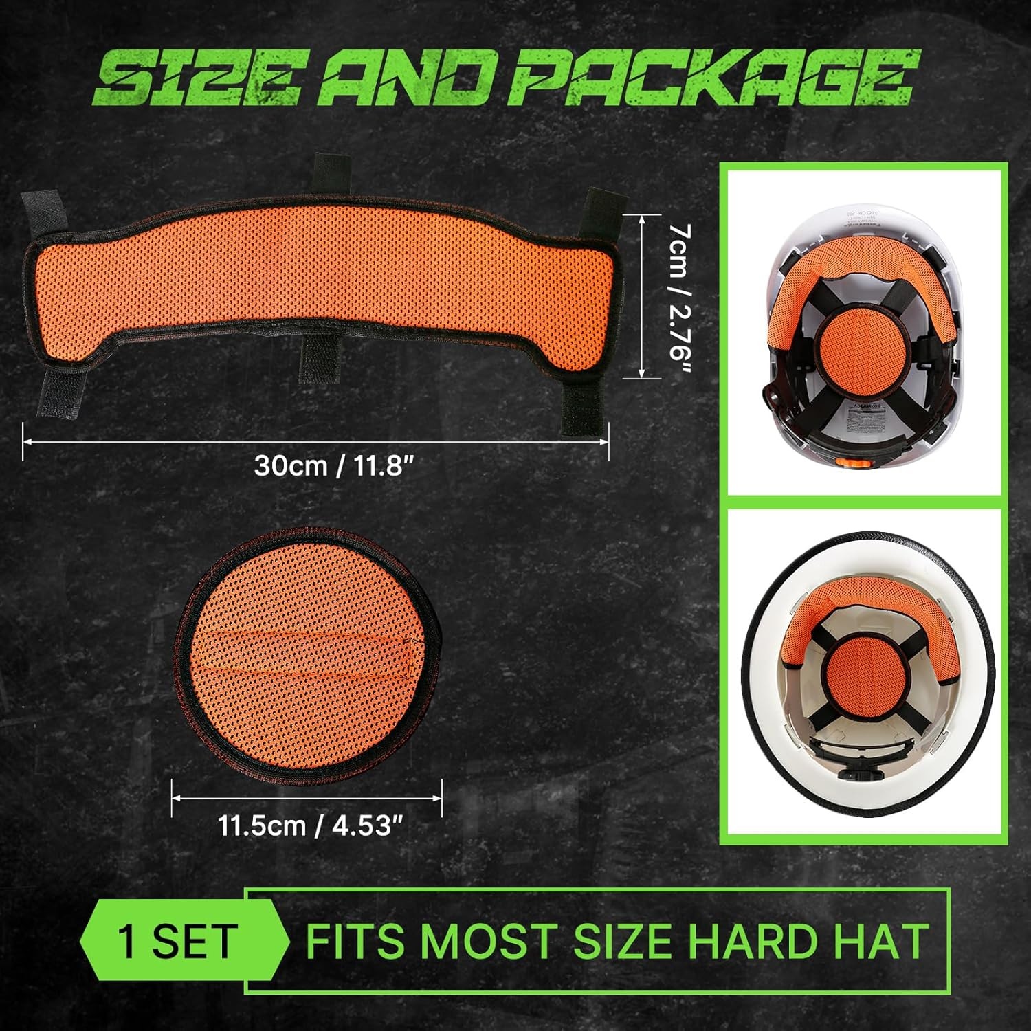 Hard Hat Sweatband And Top Pad 1 Set Washable Hard Hat Sweat Bands With Helmet