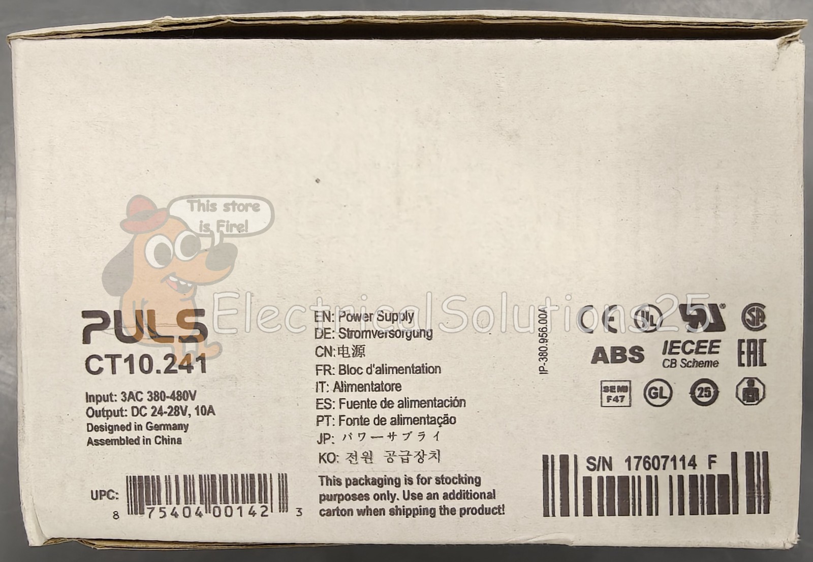 NEW PULS CT10.241 Power Supply – In: 3 ph AC 380-480V Out: DC 24-28V – Free Ship