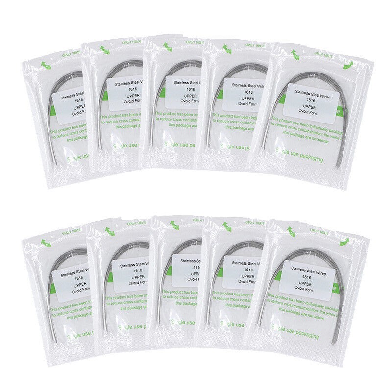 20×Dental Ortho Stainless Steel Rectangular Arch Wire Ovoid Form 16×16 Upper