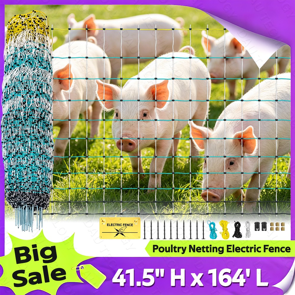 New Portable Electric Poultry Netting Fence for Chickens Ducks Geese 41.5″x164′