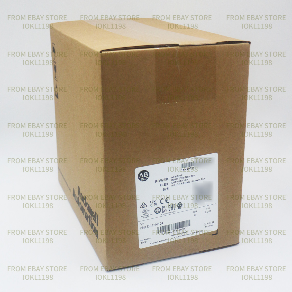 New Sealed Allen-Bradley 25B-D013N104 PowerFlex 525 5.5kW 7.5Hp AC Drive 3 Phase