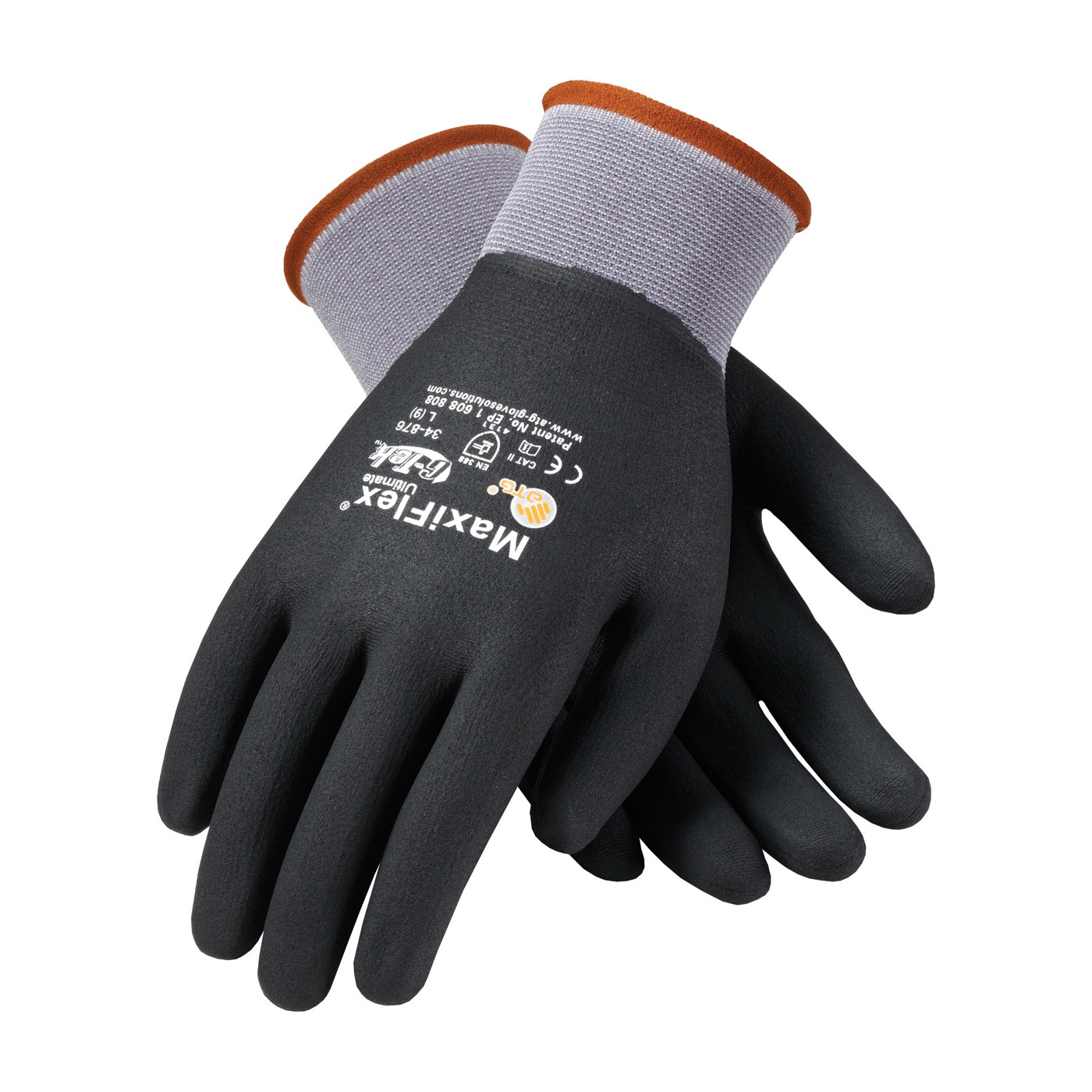 PIP 34-876 ATG MaxiFlex Ulitimate Fully Nitrile Coated Nylon Gloves 12 pair sm.