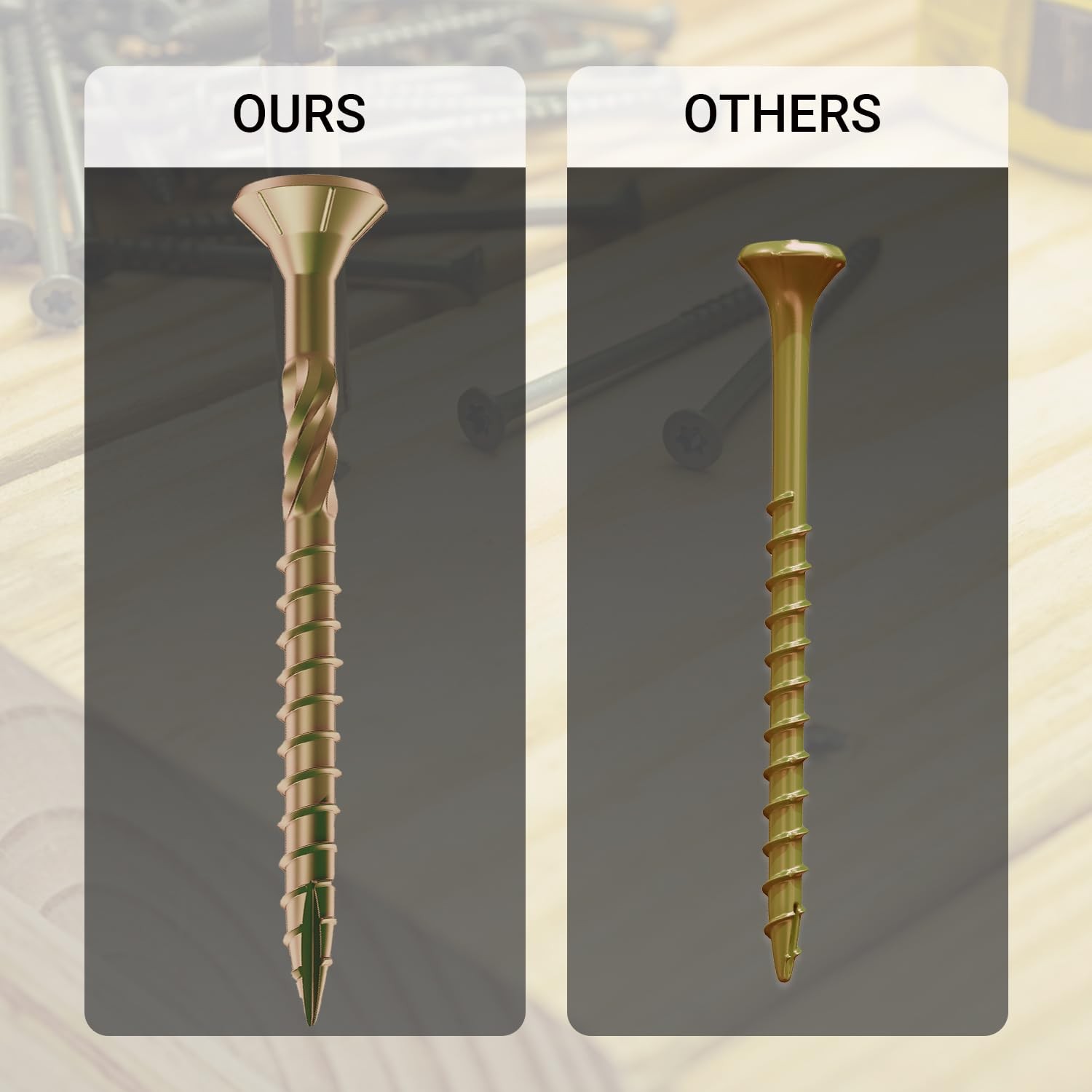 Deck Screws 3-1/2 Inch, #10 x 3-1/2, 5lb, 285Pcs Rust Resistant, Brown Epoxy