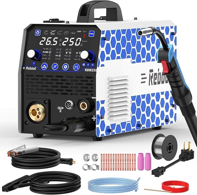 Reboot 250A 8-in-1 MIG/TIG/Stick 120/240V RBM2500 PRO+400A Holder,Full Kit
