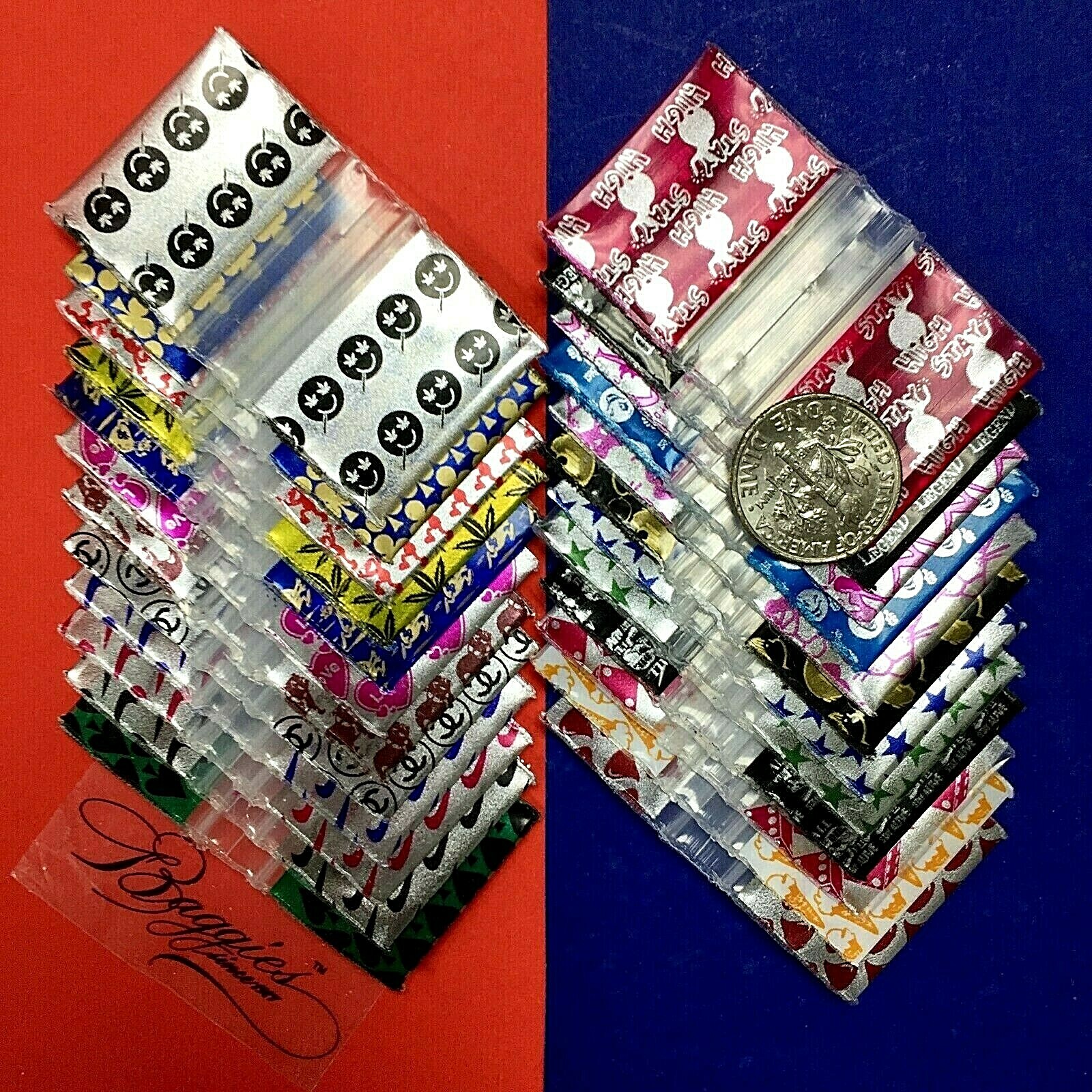 BaggiesSince1987 – 1034 Design Zip Bags Metallic 25 DSN MIX 100PCS, READ DETAILS