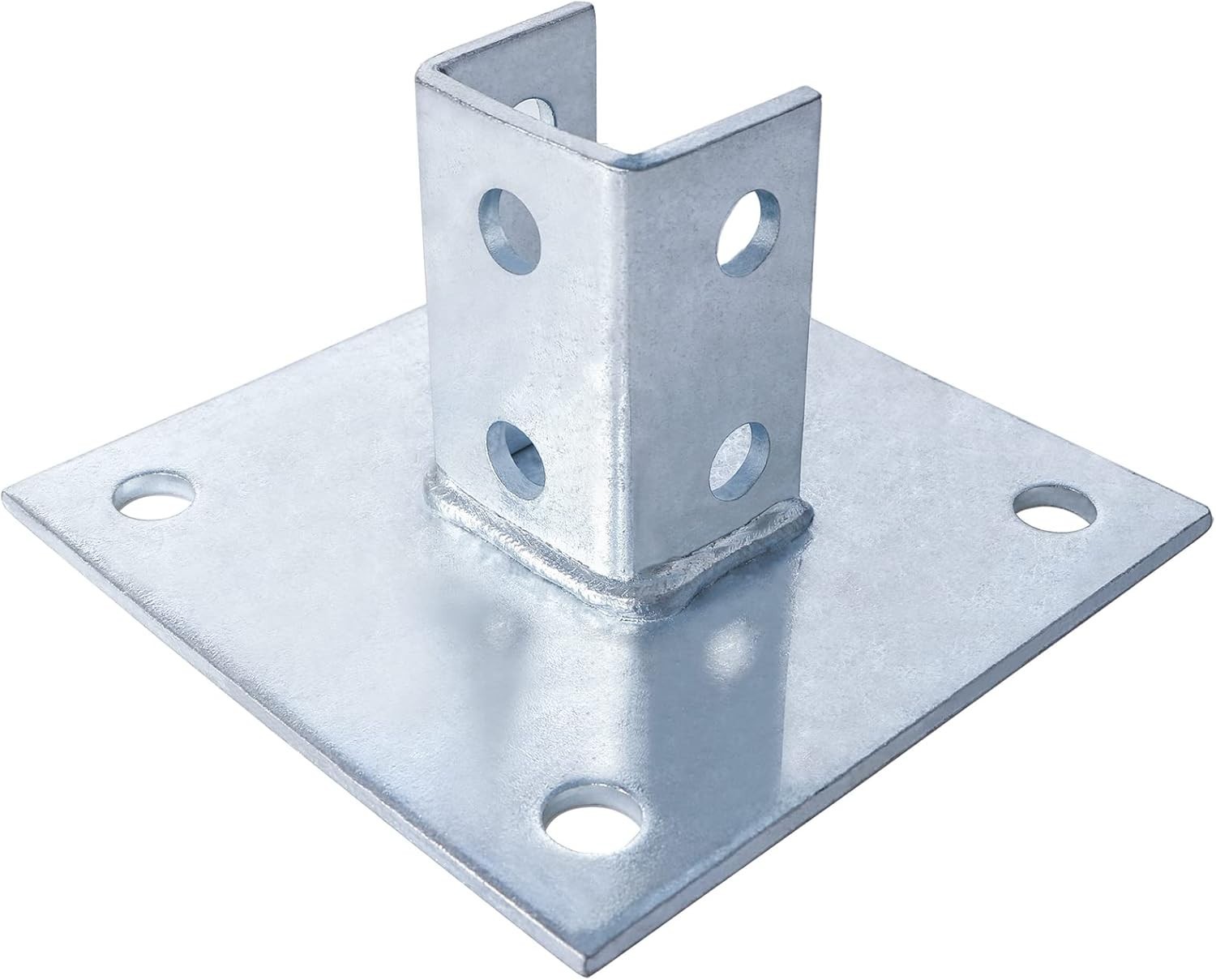 4 Pcs Strut Post Base, 4 Holes Square Mount 6″ x 6″ Base for 1-5/8″ Single Strut