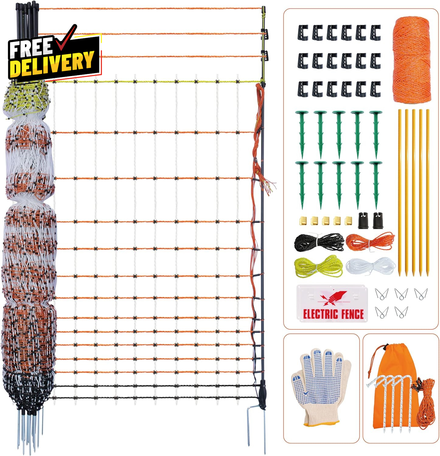Poultry Electric Netting Fence 47.3H (Can Be Raised to 59.1”H X 65.6’L for….