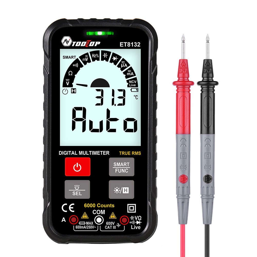 ET8132 600V 600mA 6000 Counts Digital Multimeter for NCV & Live Wire tp1