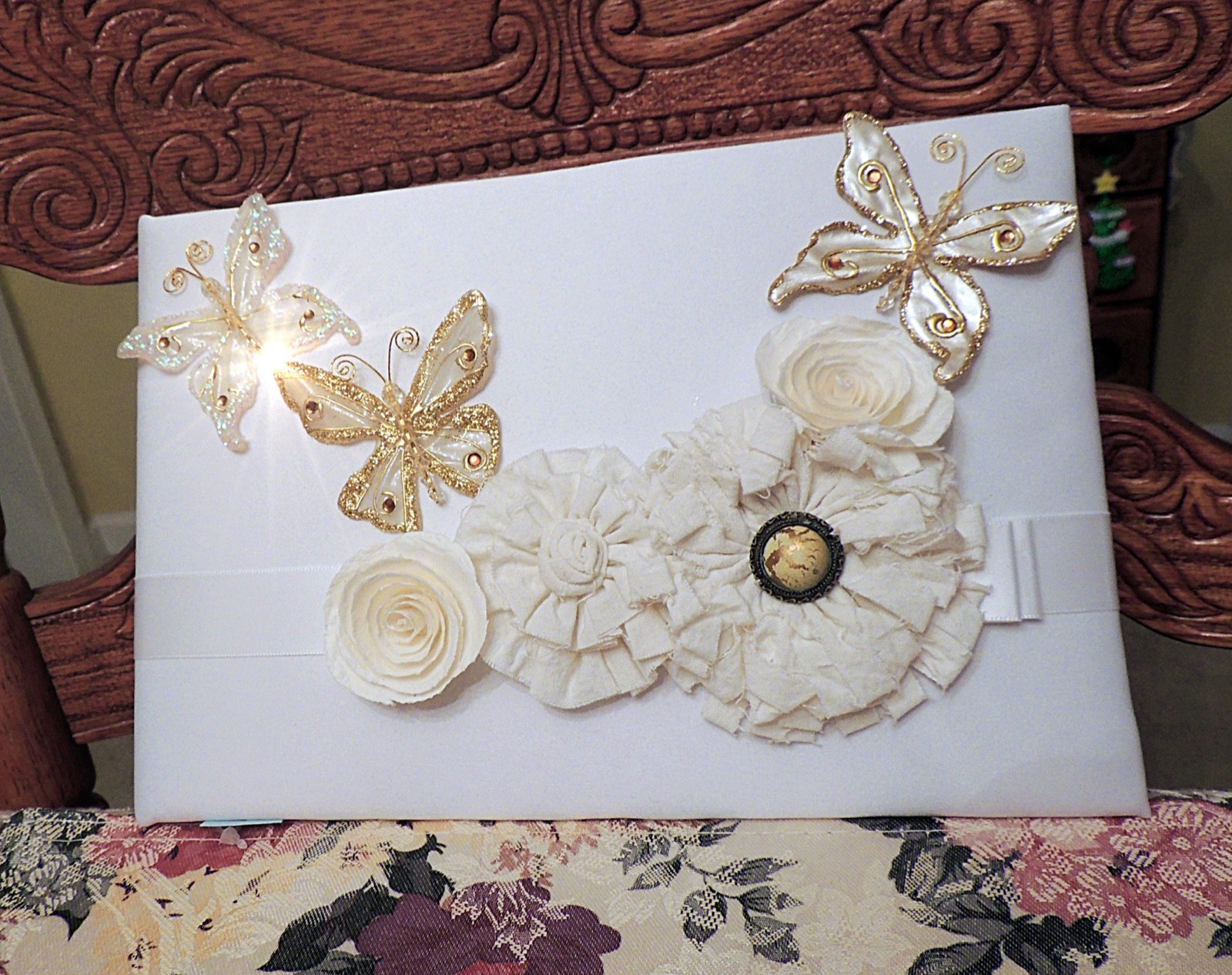 Sparkly BUTTERFLY & FLORAL Hand Embellished GUEST BOOK 4Wedding or Reception NEW