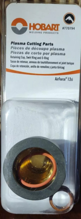 Hobart 770794 Cup, Swirl Ring, O-Ring Kit For XT12R Plasma Torch New