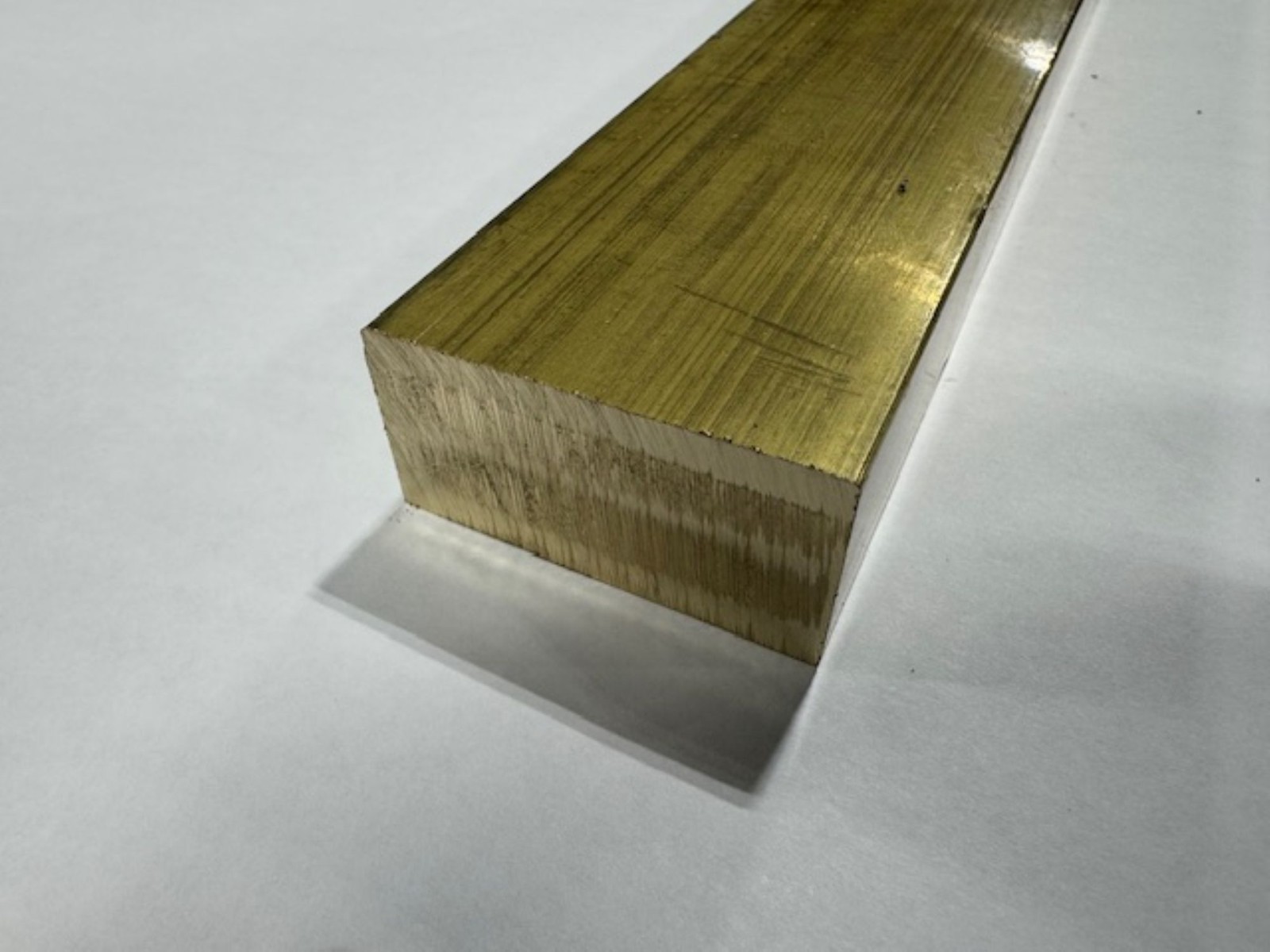 1″ x 2″ C360 Brass Flat Bar x 5″ Long, Half Hard, Free Cutting, Mill Stock