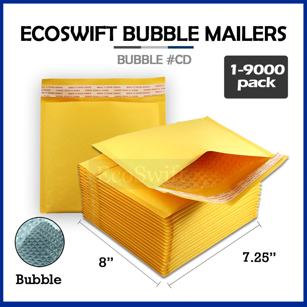1-9000 #CD 7.25×8 “EcoSwift” Kraft Bubble Mailer Padded Envelope Bags 7.25″ x 8″