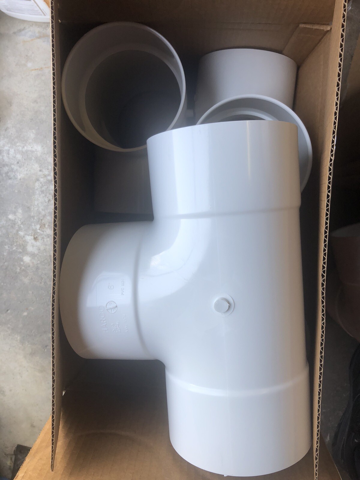 Case of 4 Harco PVC Irrigation PIP Tee 6″ x 6″ x 6″ 100 PSI Part # 47-5120606