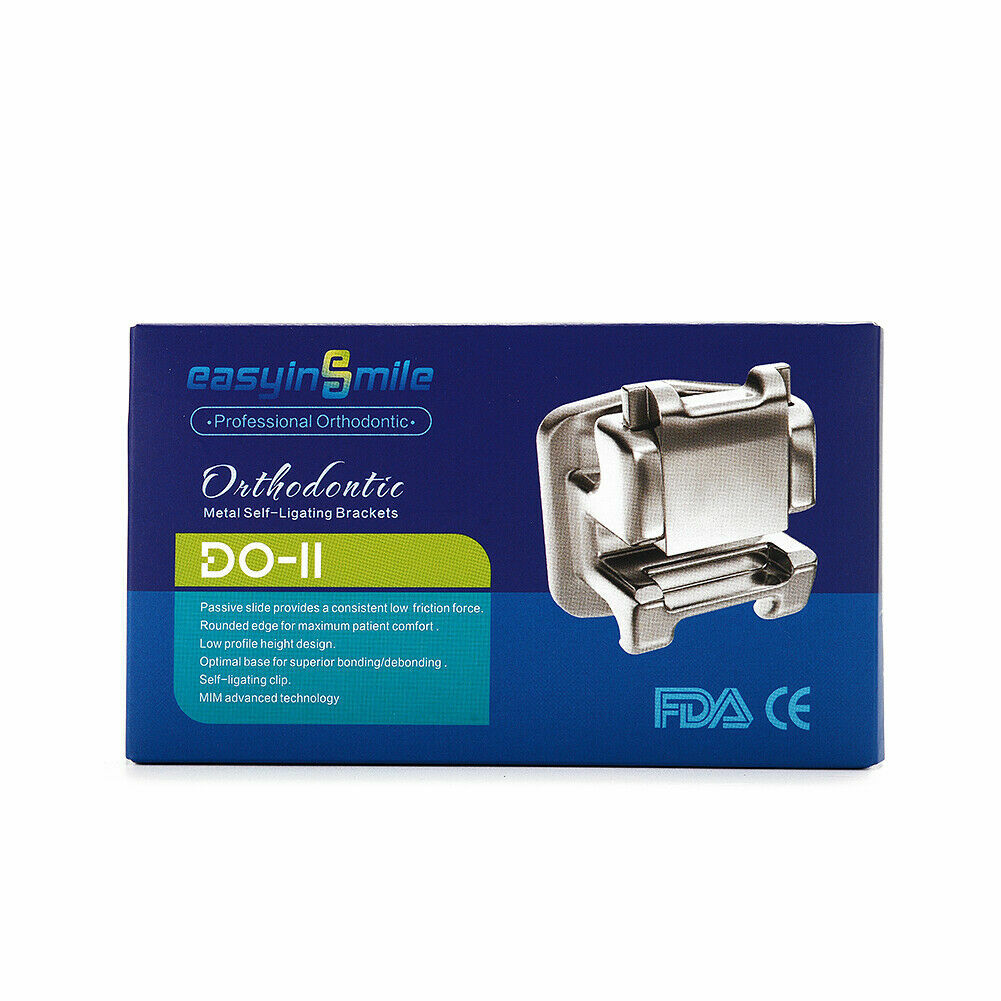 Dental Self-ligating Orthodontic Brackets Metal Passive Roth/MBT 022 3/345 Hooks