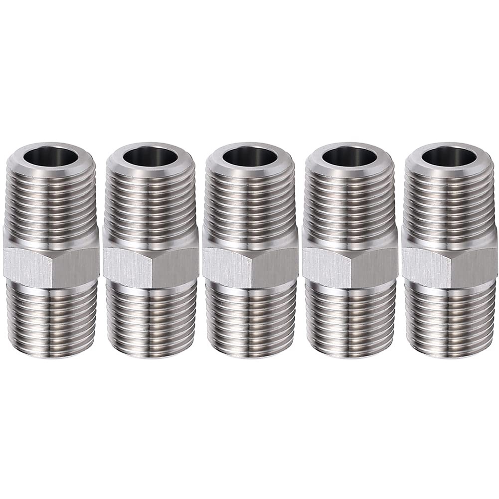 1/2″ Male to 1/2″ Male NPT Hex Nipple, Pipe Fittings 304 Stainless Steel Thre…