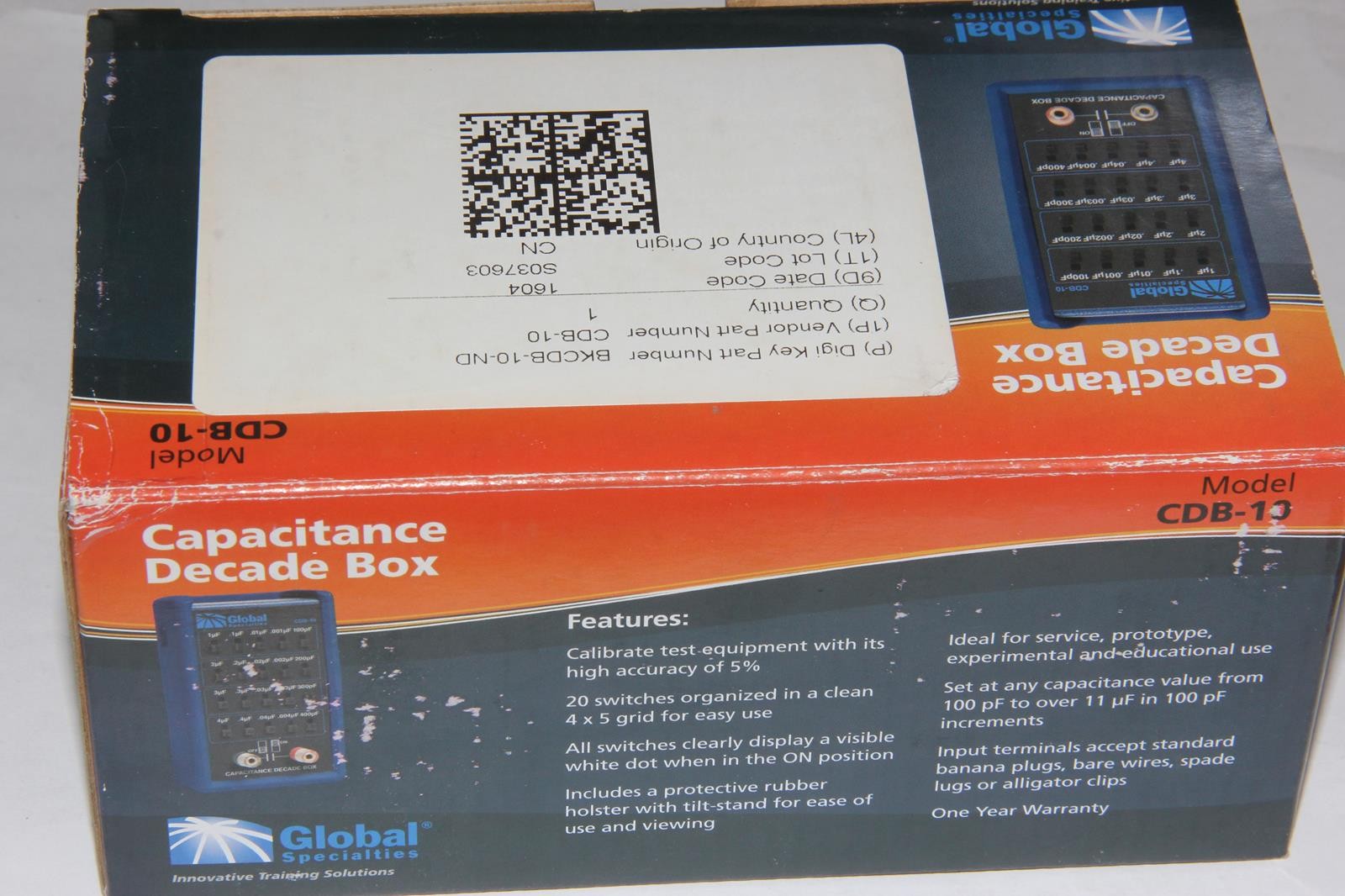 GLOBAL SPECIALTIES CDB-10 Capacitance Decade Box “NEW