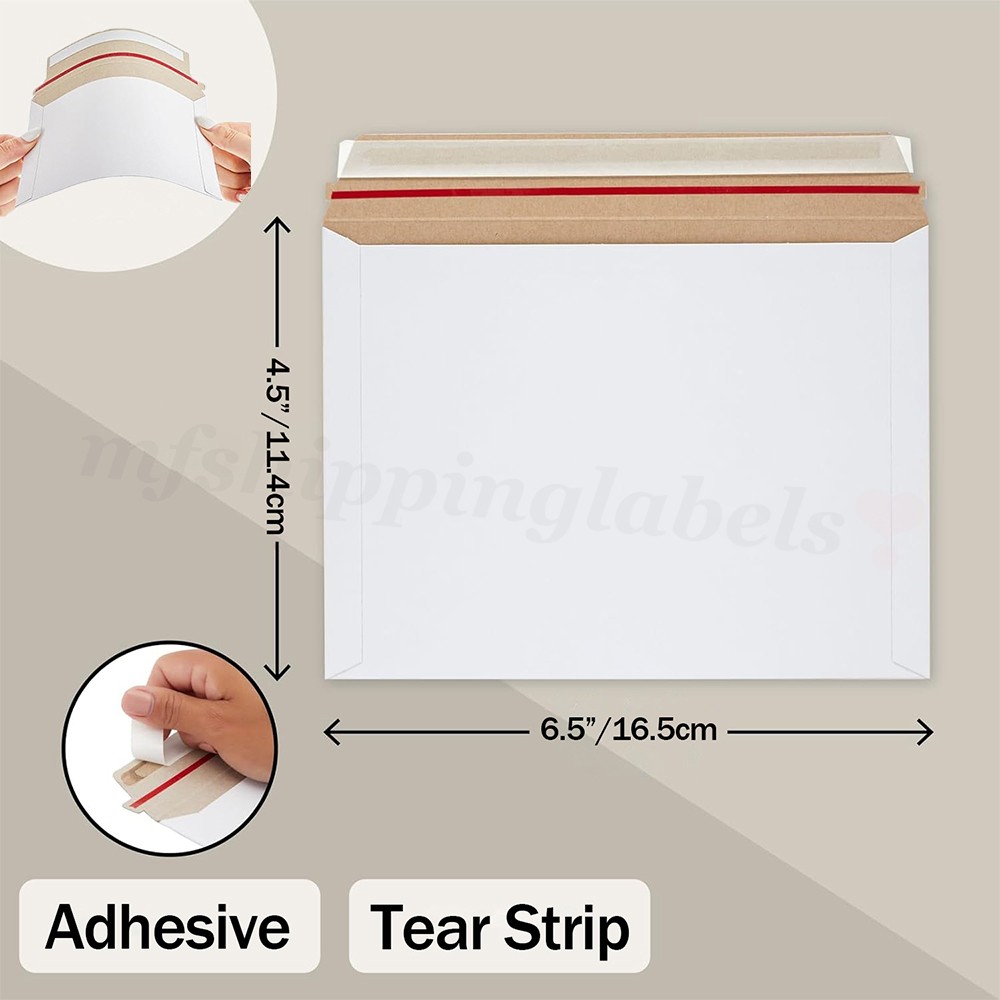 6.5 x 4.5 RIGID FLATS CARDBOARD ENVELOPE MAILERS DOCUMENT PHOTO SHIPPING WHITE