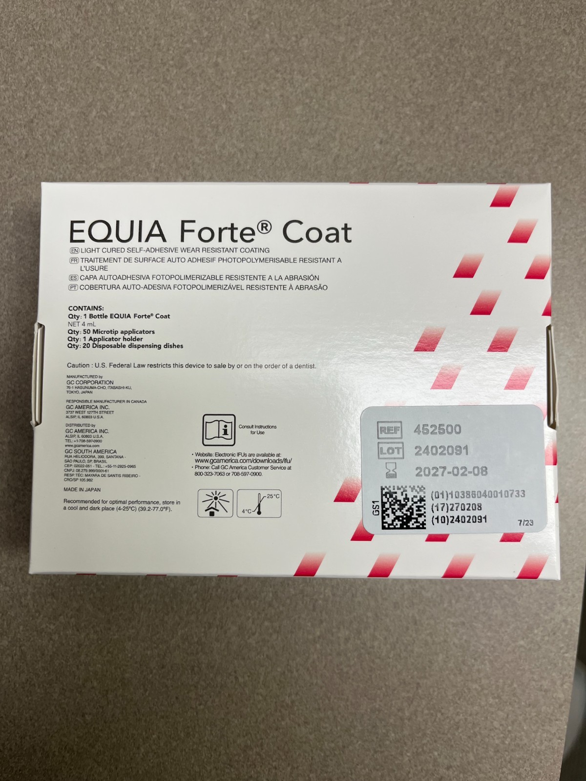 GC America Equia Forte Coat Kit- 4mL Bottle of Coat, 50 microtip applicators