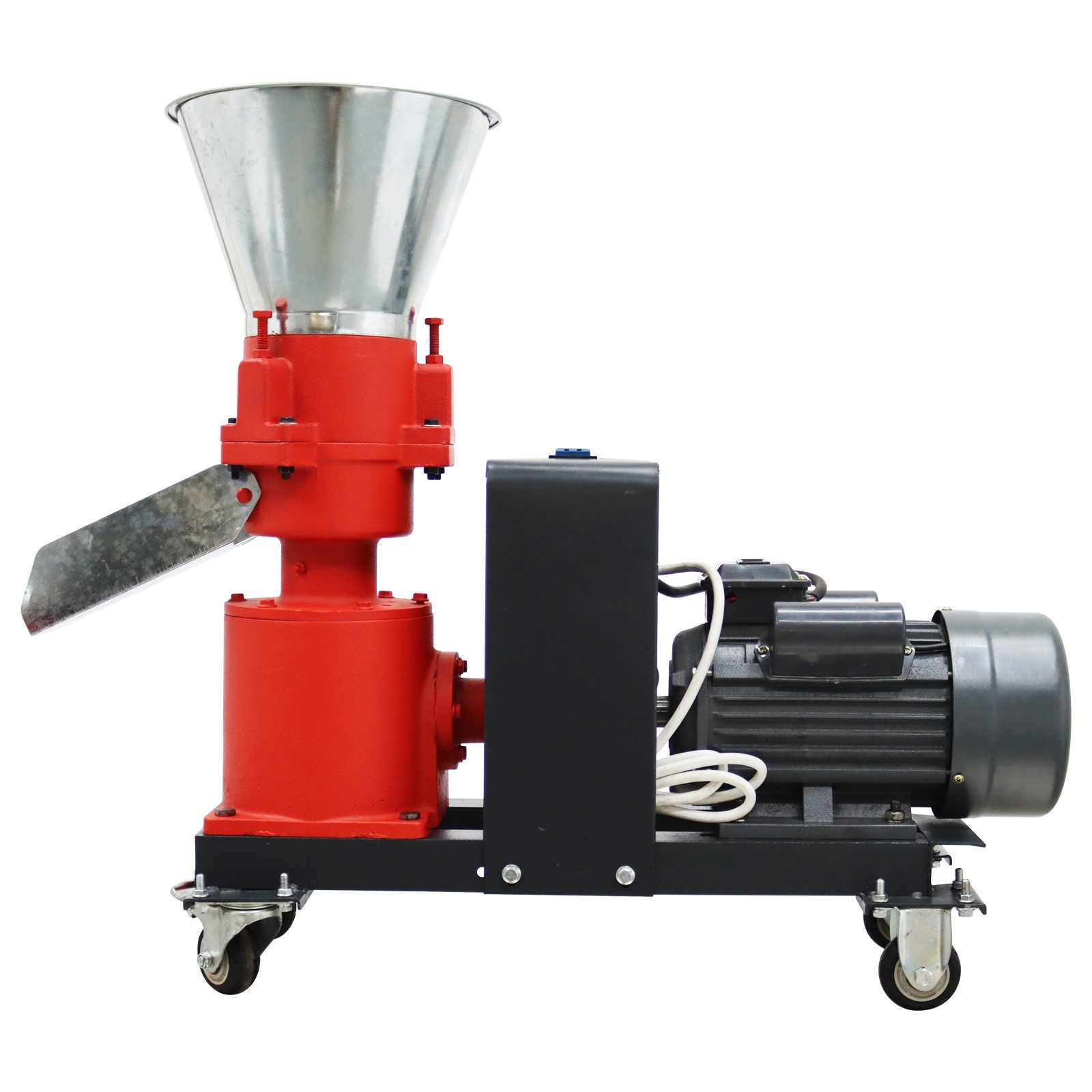 220V 6mm Animal Feed Pelletizer Feed Pellet Mill Machine 3 Head Rollers 150KG/h